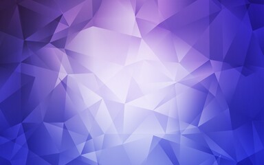 Light Pink, Blue vector abstract polygonal template. Triangular geometric sample with gradient.  Triangular pattern for your design.