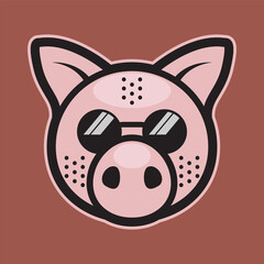 Funny Pig wear black sunglasses