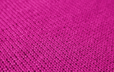 Closeup of Deep Orange Color Colored Alpaca Knitted Wool Fabric in Diagonal Patterns