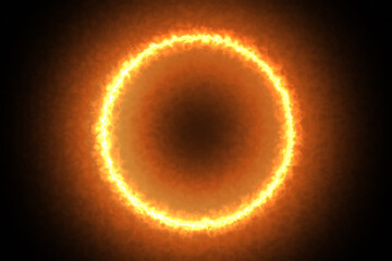 Abstract flare ring glowing illustration.Ring of fire background.Fire energy magic concept