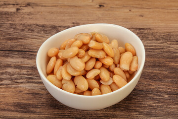 White beans kidney in the bowl