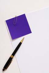 Blank paper memo with clip on white background
