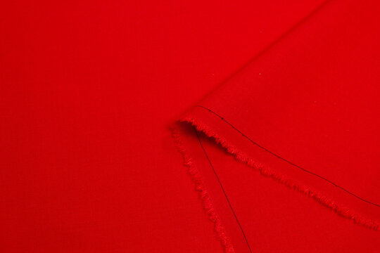 Fabric Poplin Red Background Texture.	
