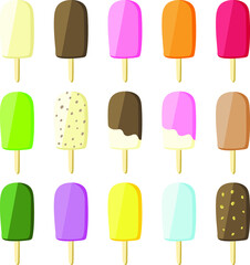 Vector illustration of colorful ice bar