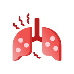 flat style icon of lungs. vector illuatration for graphic design, website, UI isolation on white background. EPS 10