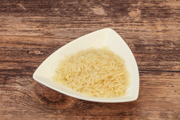 Raw basmati rice in the bowl