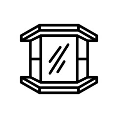 line style icon of window isolated on white background. EPS 10