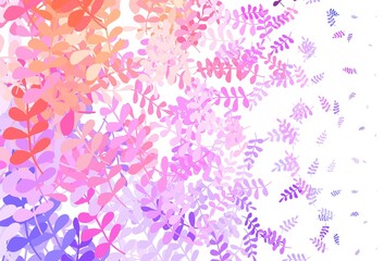 Light Pink, Red vector natural artwork with leaves.