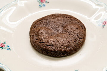 Van Stapele Cookie with White Chocolate in Plate Ready to Serve and Eat.