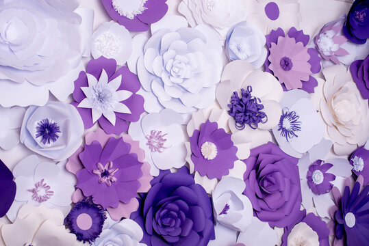 Handgefertigte Fotozonen aus Papier Blumen