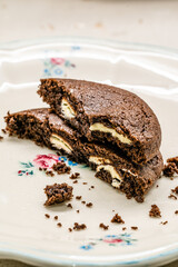 Van Stapele Cookie with White Chocolate in Plate Ready to Serve and Eat.