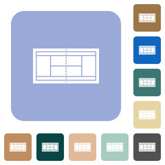 Tennis court rounded square flat icons