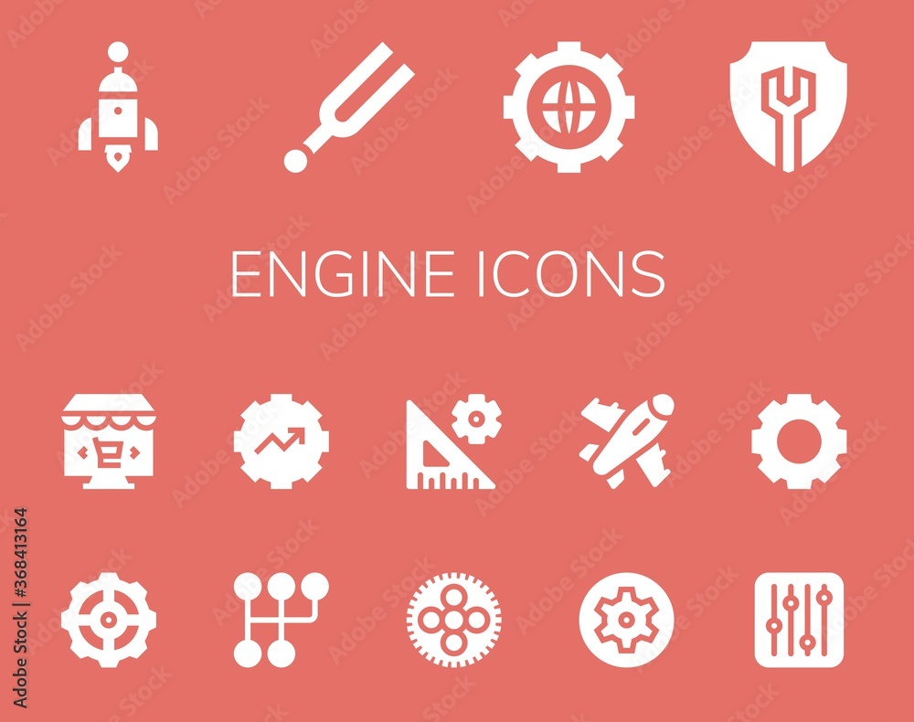 Poster engine icon set