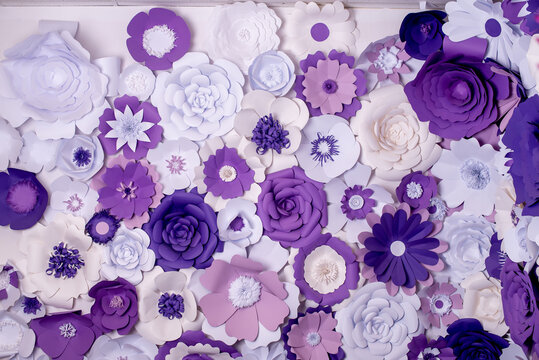 Handgefertigte Fotozonen aus Papier Blumen