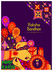 vector illustration of decorated Rakhi for Indian festival Raksha Bandhan of brother and sister bonding celebration in India