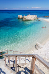 Picturesque Xigia sandy beach with sulphur waters. It is situated on north east coast of Zakynthos island, Greece.