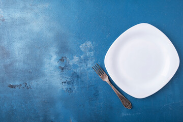 Empty plate with copy space. Top view