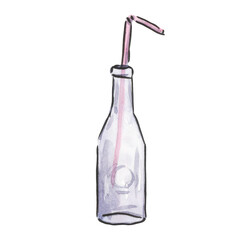 
Food for travel. Coffee, a bottle, a cocktail with a straw, juice, coconut, ice cream, dessert, a glass of wine.