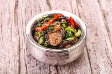 Marinated shiitake mushrooms with herbs