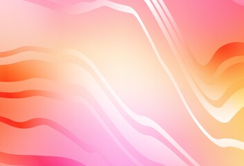 Light Pink, Yellow vector backdrop with curved lines.