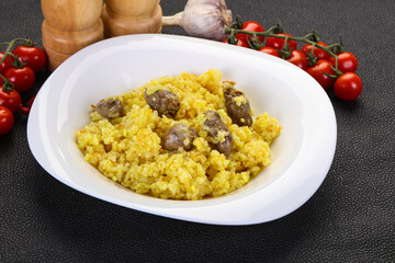 Rice with Chicken hearts