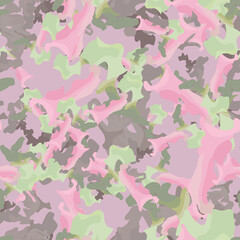 UFO camouflage of various shades of green, brown and pink colors