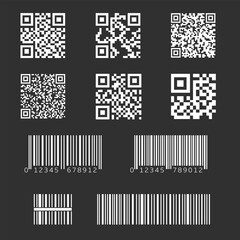 QR and bar code set