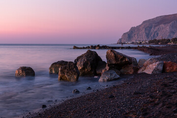 cliffs and rocks of santorini island