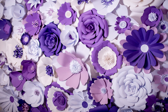 Handgefertigte Fotozonen aus Papier Blumen
