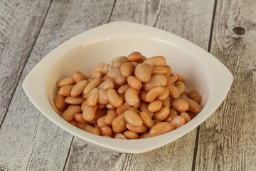 White beans kidney in the bowl