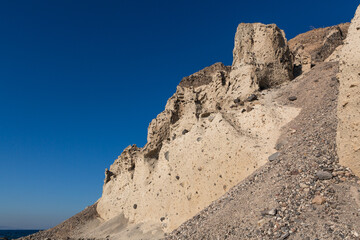 Fototapeta premium cliffs and rocks of santorini island