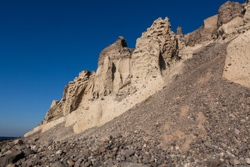 Fototapeta premium cliffs and rocks of santorini island