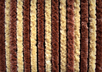 Brown and white curtain