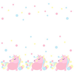 Cute unicorn . Vector background for children's poster, greeting card.