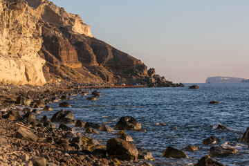 cliffs and rocks of santorini island