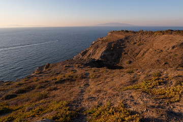 Fototapeta na wymiar cliffs and rocks of santorini island