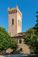 Fototapeta na wymiar View of the Matilde tower, bell tower next to the Cathedral of San Miniato, Pisa, Italy