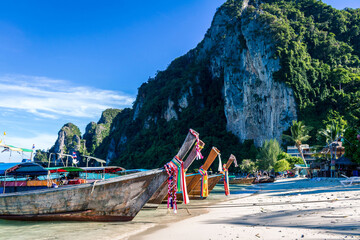 Longtail boats in Koh Phi Phi, Thailand
