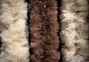 Brown and white curtain
