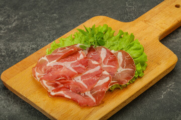 Smoked pork neck slices snack