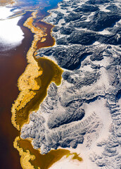 Aerial View, Laguna de Antofagasta, Antofagasta de la Sierra, La Puna, Argentina, South America, America