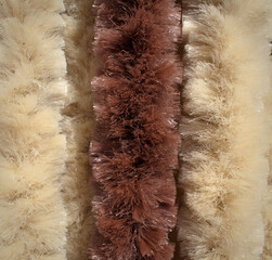 Brown and white curtain