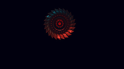 Futuristic Micro Drone Technology Alien Concept Blue and Red 3d illustration 3d render