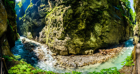 famous partnachklamm gorge in garmisch-partenkirchen - bavaria