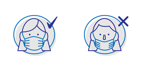 Simple vector linear icons associated with safety instructions during a coronavirus pandemic.