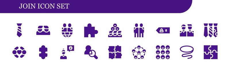 Modern Simple Set of join Vector filled Icons