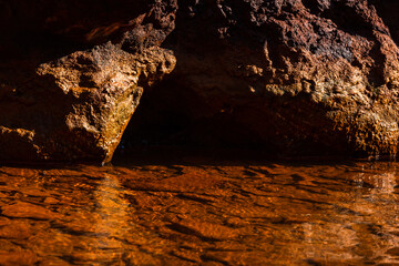 cliffs and rocks of Santorini and nea kameni island