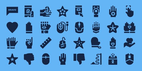 Modern Simple Set of finger Vector filled Icons
