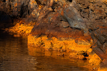 cliffs and rocks of santorini and nea kameni island