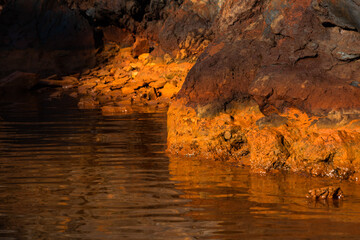 cliffs and rocks of santorini and nea kameni island